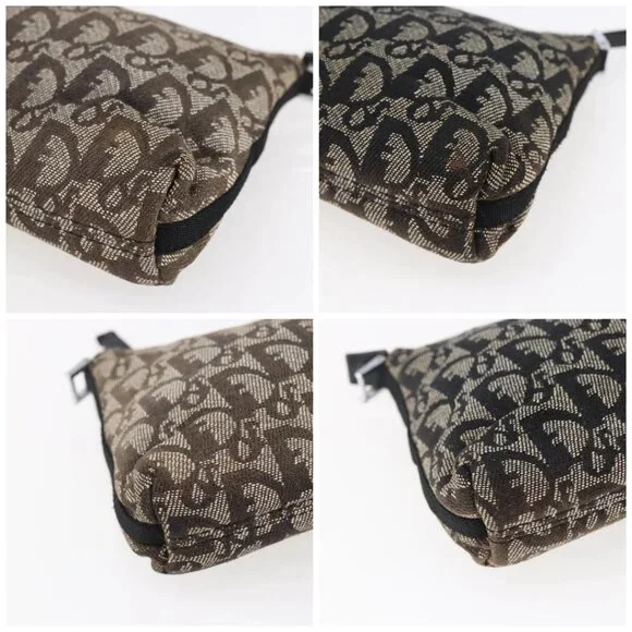 Christian Dior Trotter Canvas Pouch Brown Silver Auth bs29749 - Picture 14 of 16